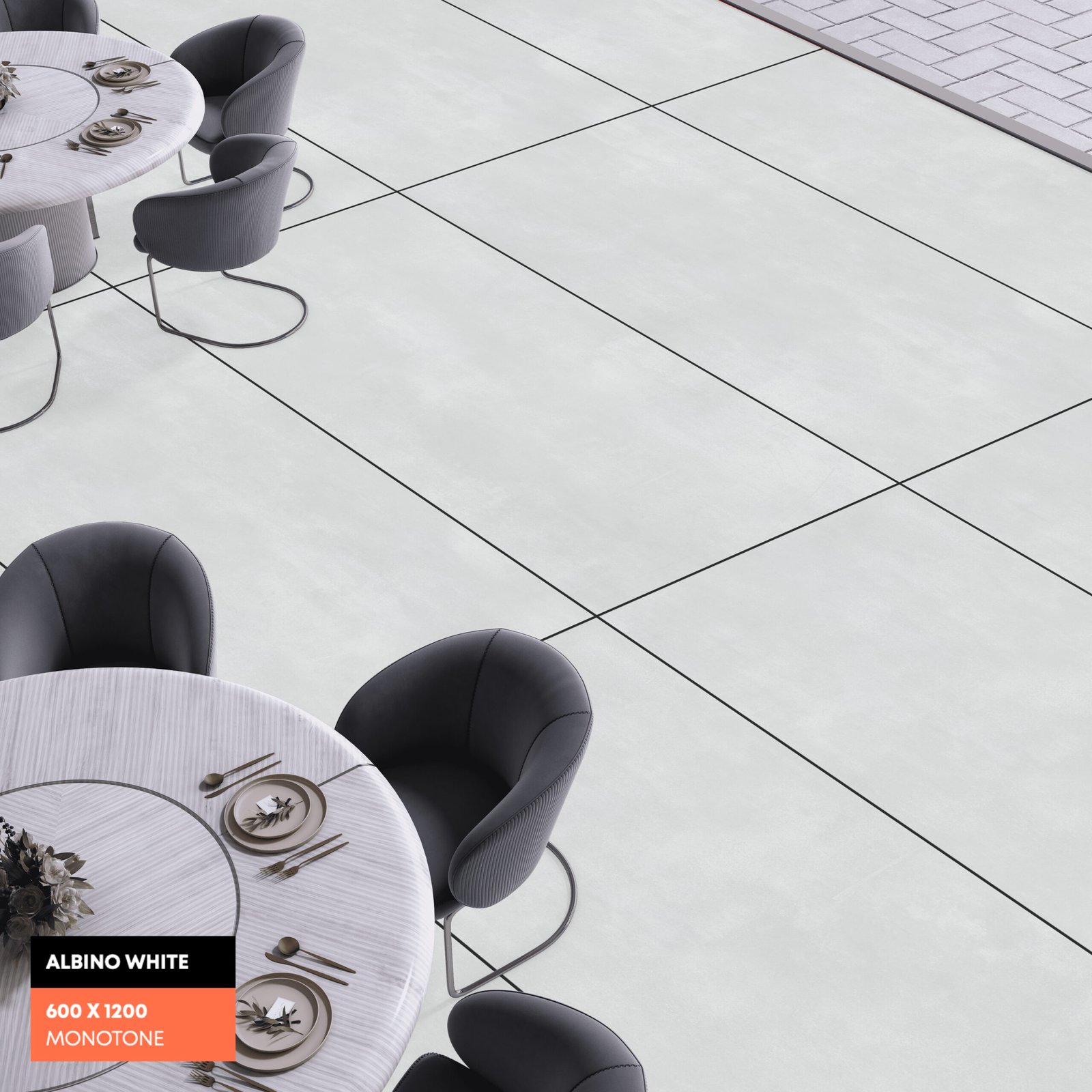 Albino White Porcelain Tile – 1200×600mm (Matt Finish) - Image 2