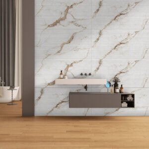 Alternative view of Avira Statuario BR Stripe Porcelain Tile – 300×600mm (Matt Finish)