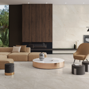 Alternative view of Porc 10 Ash End GVT Tile – 600×1200mm (Glossy Finish)