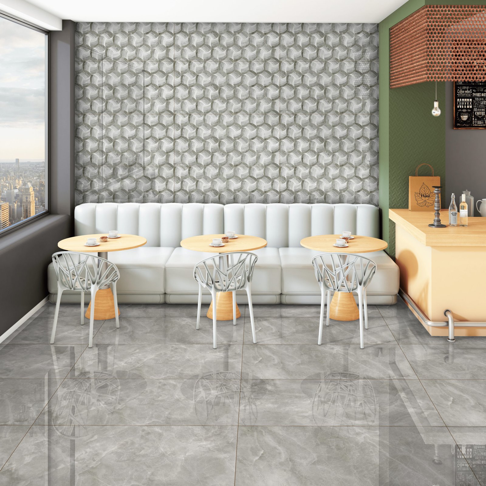 Zurik Olive GVT Tile – 600×1200mm (Glossy Finish) - Image 2